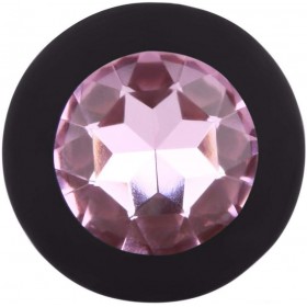 Taşlı Silikon Anal Plug Medium Siyah – Yumuşak Doku, Şık Tasarım