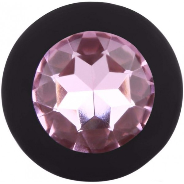 Taşlı Silikon Anal Plug Medium Siyah – Yumuşak Doku, Şık Tasarım