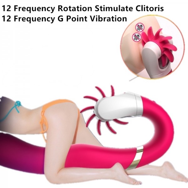 12 Hız Yalama Rotasyon Oral Seks Dil Vibratör