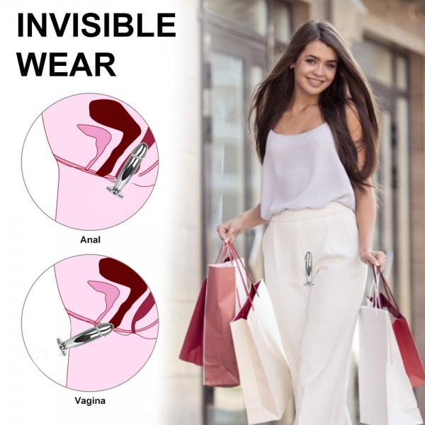 Şarjlı Titreşimli Çelik Anal Plug 12 cm