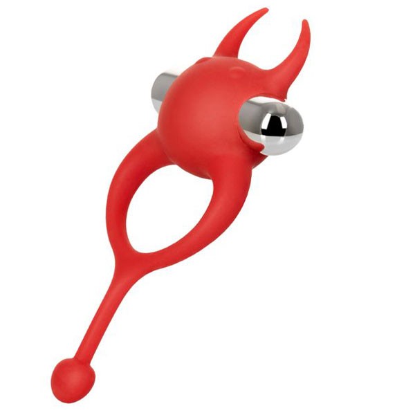 JOS NİCK Kuyruklu Penis Halkası, silikon, kırmızı, 13,5 cm