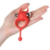 JOS NİCK Kuyruklu Penis Halkası, silikon, kırmızı, 13,5 cm