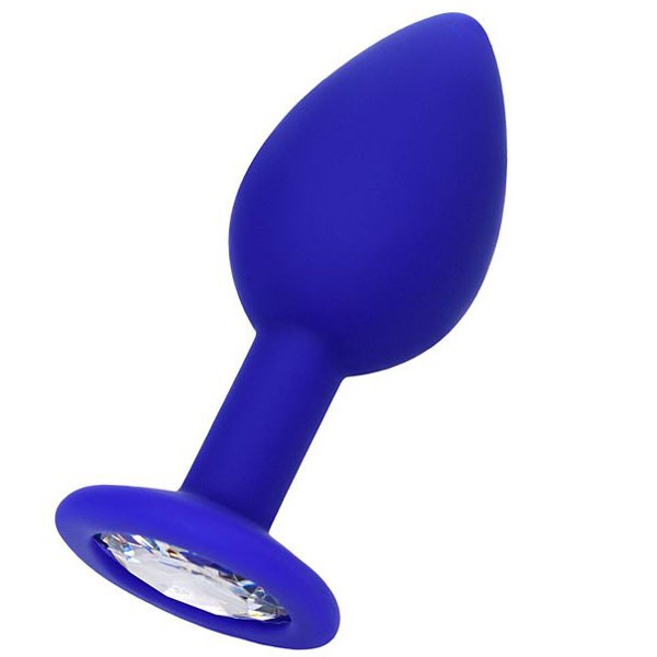 Taşlı Silikon Anal Plug Medium Siyah – Yumuşak Doku, Şık Tasarım