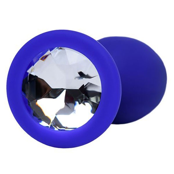 Taşlı Silikon Anal Plug Medium Siyah – Yumuşak Doku, Şık Tasarım