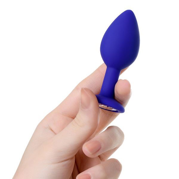 Taşlı Silikon Anal Plug Medium Siyah – Yumuşak Doku, Şık Tasarım