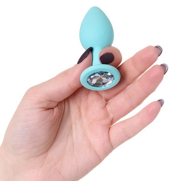 Taşlı Silikon Anal Plug Medium Siyah – Yumuşak Doku, Şık Tasarım