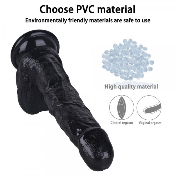 Vantuzlu Süper Gerçekçi Zenci Realistik Dildo - 22 Cm