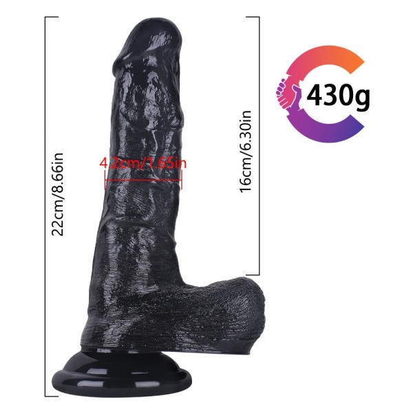 Vantuzlu Süper Gerçekçi Zenci Realistik Dildo - 22 Cm