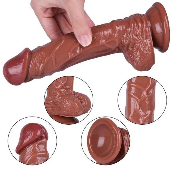 Melez Gerçekçi Damarlı Dildo – 21 cm | Yumuşak, Esnek ve Tutkulu