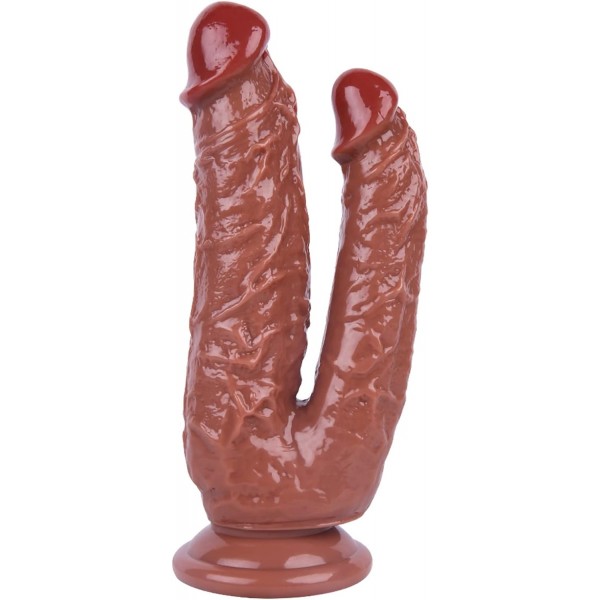 Yumuşak Dokulu Realistik Çiftli Dildo- 19 Cm