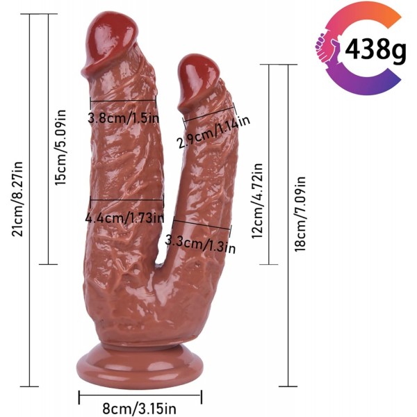 Yumuşak Dokulu Realistik Çiftli Dildo- 19 Cm