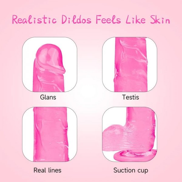 Pembe Gerçekçi Silikon Yapay Penis - 18 cm