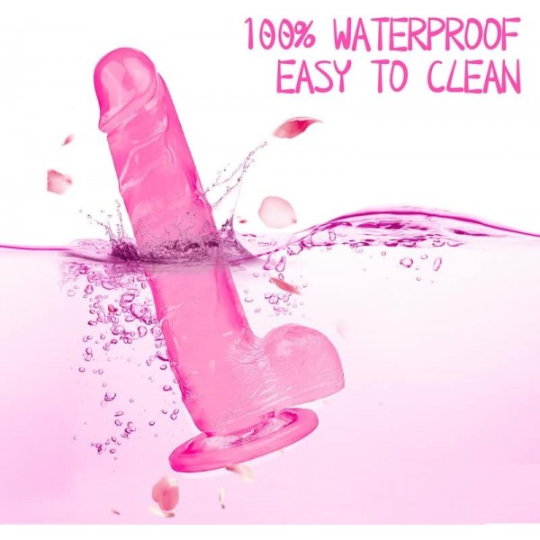 Pembe Gerçekçi Silikon Yapay Penis - 18 cm