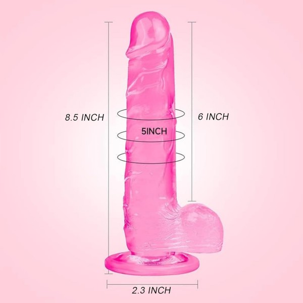 Pembe Gerçekçi Silikon Yapay Penis - 18 cm
