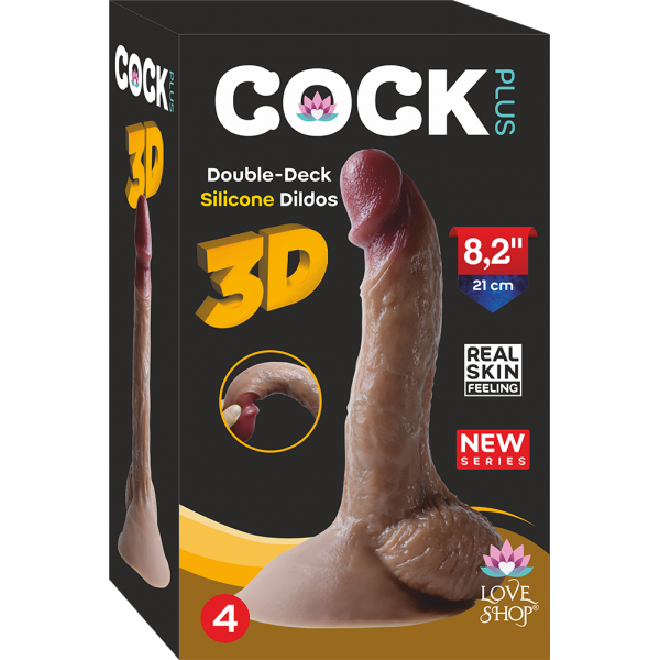 Yumuşak Gerçekçi Çift Katmanlı Anal Penis 21 Cm