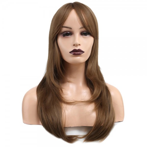 Kahverengi Dalgalı Sentetik Peruk