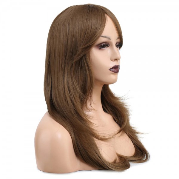 Kahverengi Dalgalı Sentetik Peruk