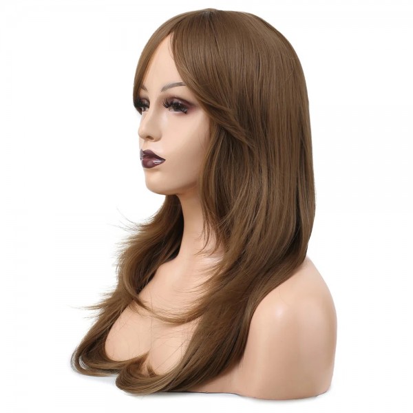 Kahverengi Dalgalı Sentetik Peruk