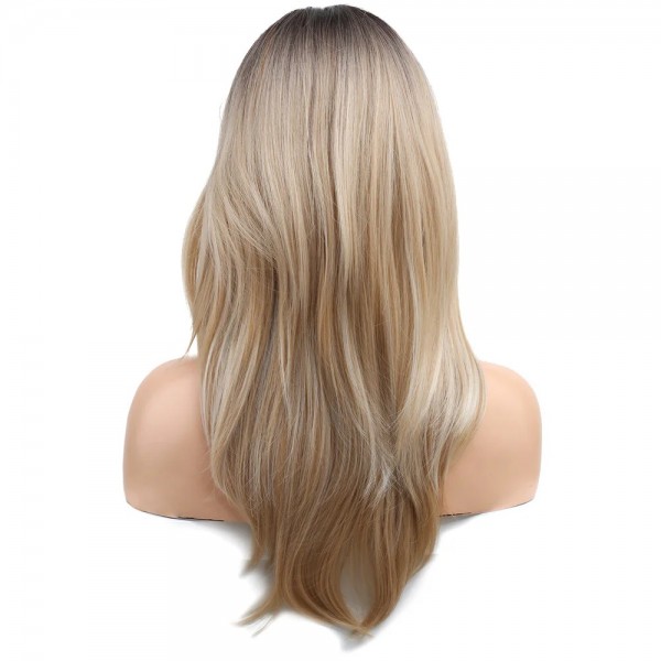 Platin Ombre ve Röfleli Sentetik Peruk