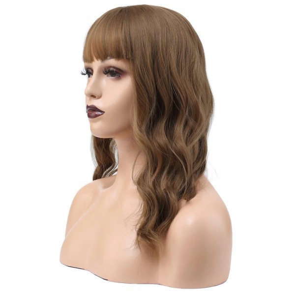 Dalgalı Kısa Perçemli Sentetik Peruk - Bebek Kumralı