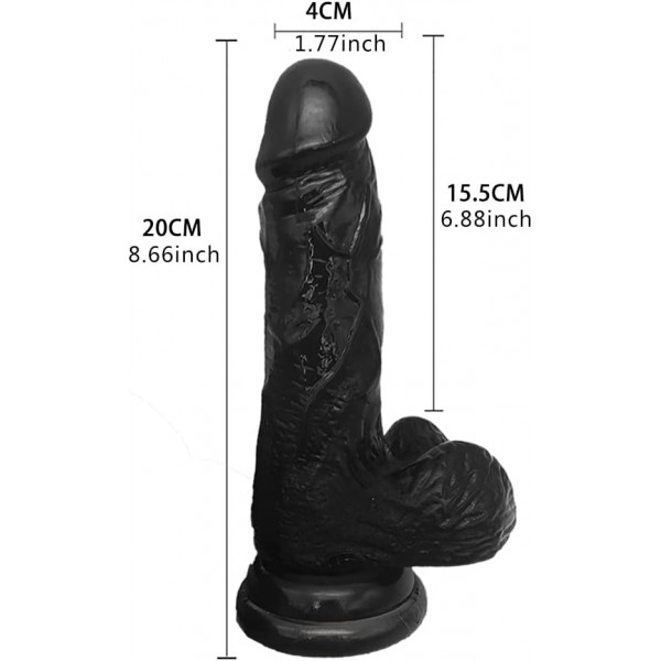 Vantuzlu Realistik Dildo 20 cm – Damarlı, Güçlü Tutuşlu, Gerçekçi Tasarım