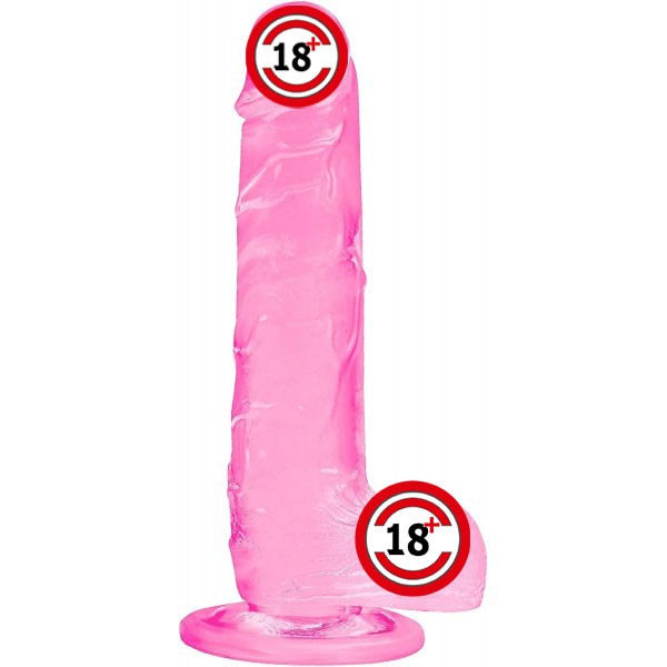 Pembe Gerçekçi Silikon Yapay Penis - 18 cm