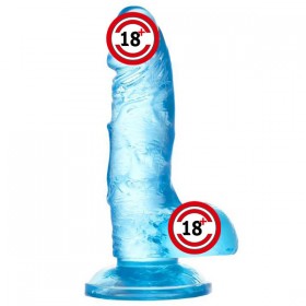 Toyfa Jel Dildo Mavi 15,8 cm