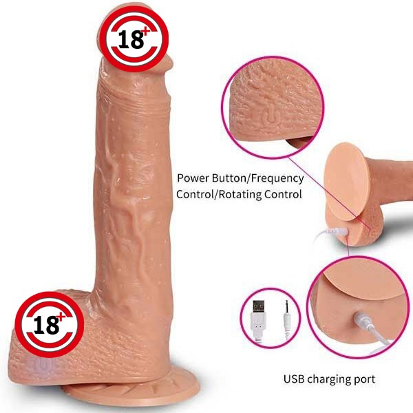 İleri Geri Hareketli Şarjlı Titreşimli Dildo 21 cm