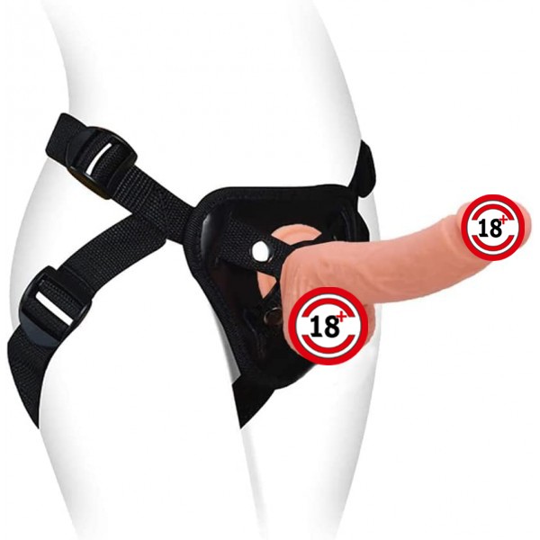 Belden Bağlamalı Kıkırdaklı Ayarlanabilir Gerçekçi Strap On Dildo