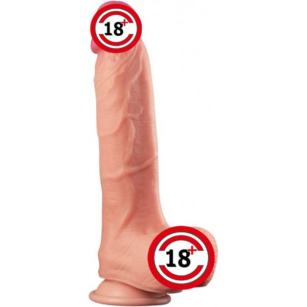 Realistik Dokuda Damarlı Dildo Vantuzlu Gerçekçi Dildo - 23 Cm