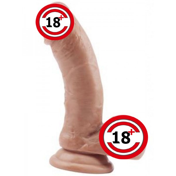 Chisa Fashion Dude Testisli Çift Katmanlı Dildo - 18 cm