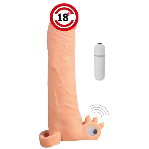 Uzatma Titreşimli Penis Kılıfı - 20 Cm