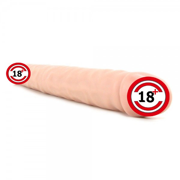 Realistik Esnek Çift Taraflı Dong 37 cm Ten Rengi