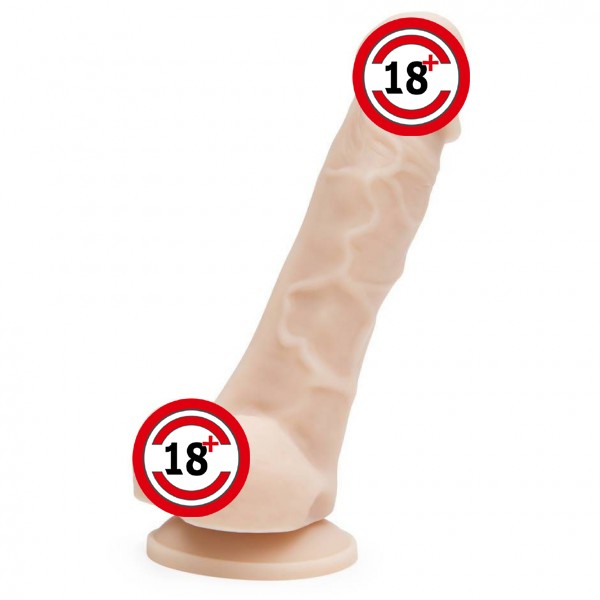 Gerçekçi Silikon Vakumlu Yapay Penis (18 cm)