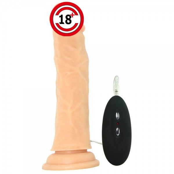 Titreşimli Anal ve Vajinal Gerçekçi Doku Dildo -18.5 Cm