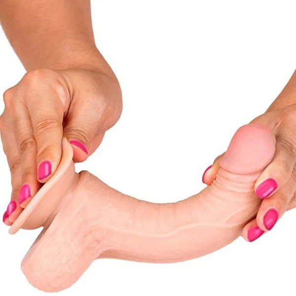 Dual Layer Oynar Derili Realistik Penis 18 cm – Esnek ve Doğal Tasarım