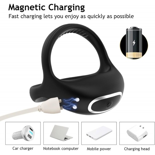 USB Manyetik Şarjlı, Su Geçirmez Penis ve Testis Vibratörü – 10 Titreşim Modu