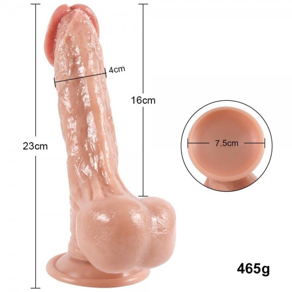 Ekstra Yumuşak Çift Katmanlı Realistik Dildo - 23 cm