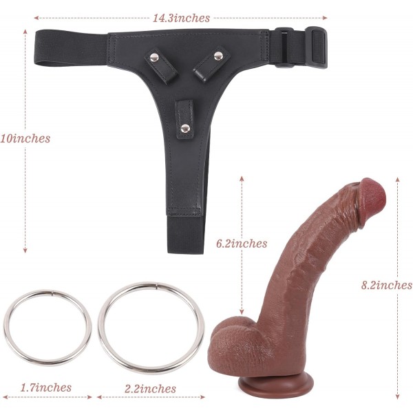 Ayarlanabilir Boyutlu Gerçekçi Belden Bağlamalı Penis - 19 Cm