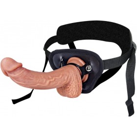 Çift Katmanlı Silikon Belden Bağlamalı Dildo - 23 cm