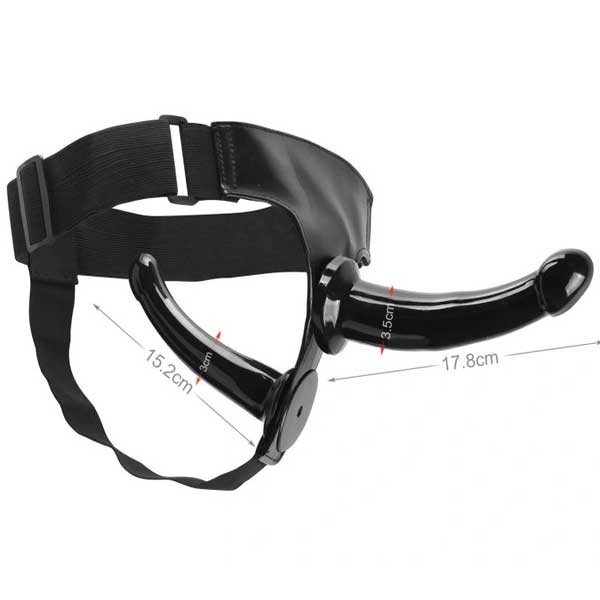 Black Magic Unisex Strap-on Çift Kullanımlı Dildo - 18 Cm