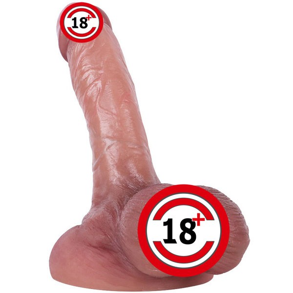 Çift Yoğunluklu Sıvı Silikon Güçlü Vakumlu Yapay Penis - 17 Cm