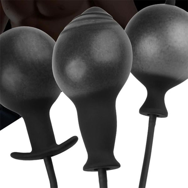 Şişirilebilir Pompalı Boğumlu Anal Plug - 12,5 Cm