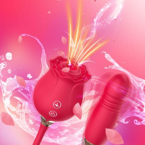 Şarjlı Titreşimli İtme Hareketli Rose Sucking Vibratör