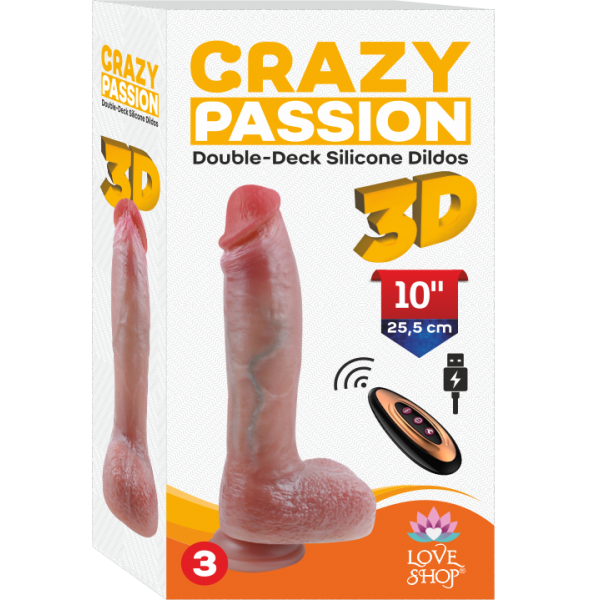 Crayz 19 cm Gerçekçi Silikon Dildo – 10 Fonksiyonlu Titreşimli Dildo