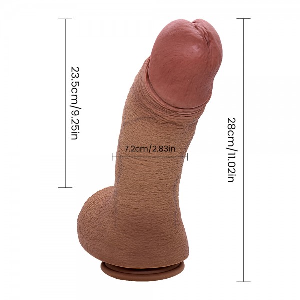 MARC Çift Katman Silikon Penis – Ultra Gerçekçi, Güçlü Vantuzlu - 28 Cm