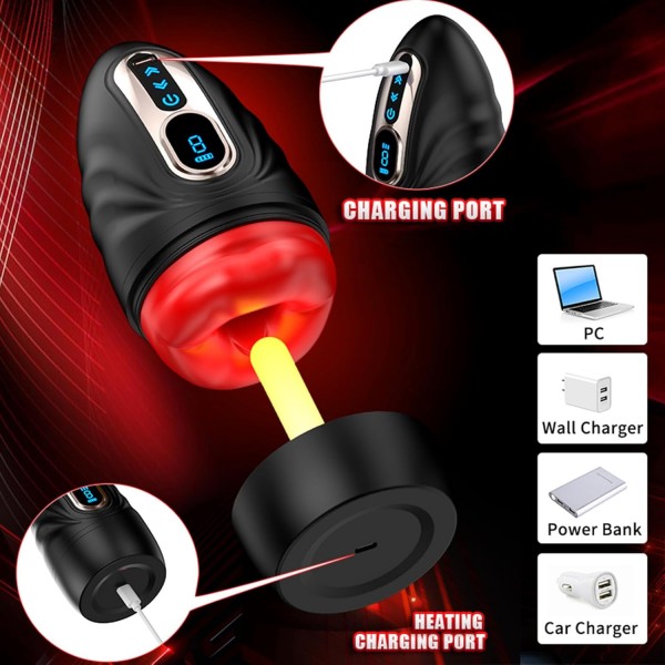 Electric Masturbator Cup – 9 Modlu Isıtmalı Oral Mastürbatör