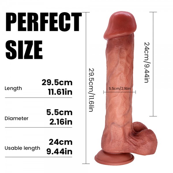 JORGE – 29,5 cm Gerçekçi Titreşimli Penis, Uzaktan Kumandalı ve Sessiz