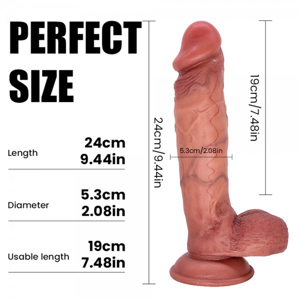 JUAN – 24 cm Gerçekçi Titreşimli Penis, Uzaktan Kumandalı ve Sessiz