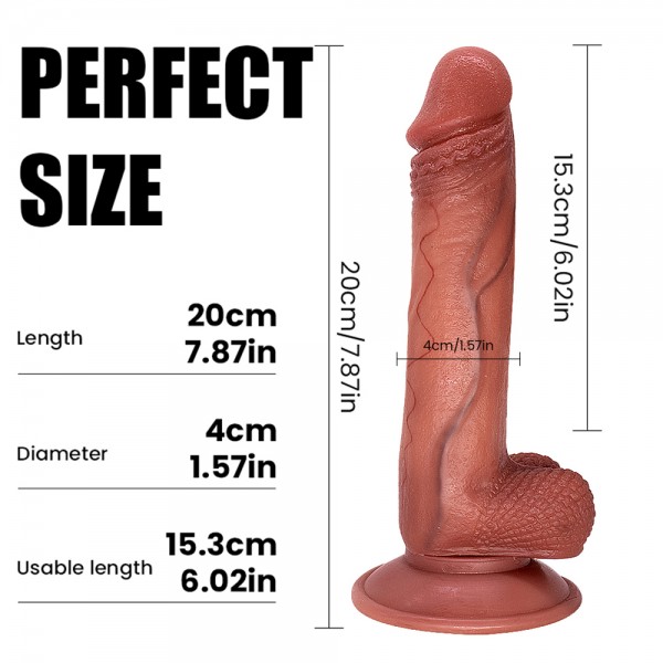 RAFAEL – 19,5 cm Gerçekçi Titreşimli Penis, Uzaktan Kumandalı ve Sessiz